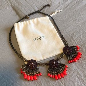 J. Crew Statement Necklace - Gold, Purple & Neon